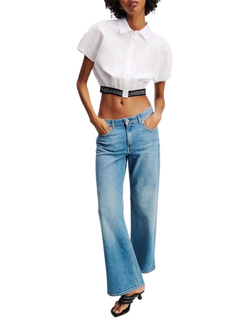 Camicia donna bianca in cotone Karl Lagerfeld jeans | A2W11017100